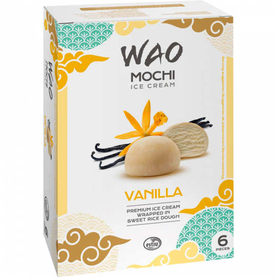 WAO Mochi Ice Cream Vanilla 6 x 36 ml 