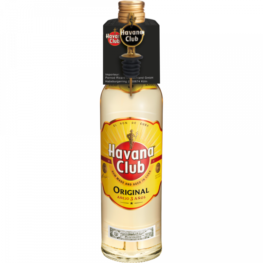 Havana Club Original 3 Jahre 37,5 % vol. 0,7 l + Flaschenausgießer 