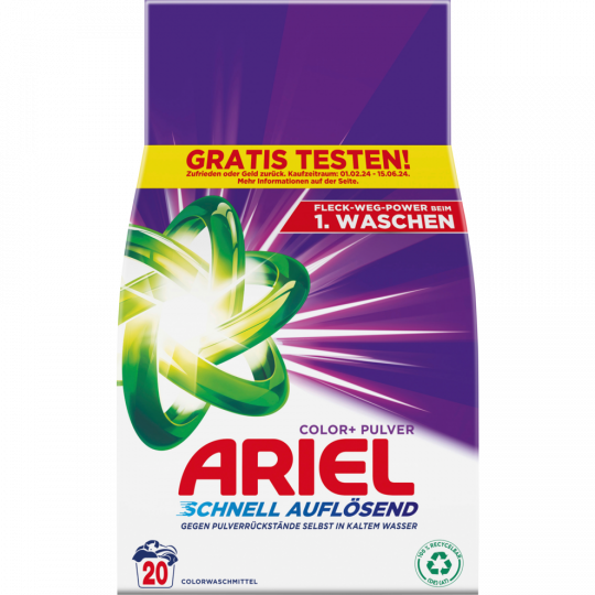 Ariel Color+ Waschmittel Pulver 20 Waschladungen 