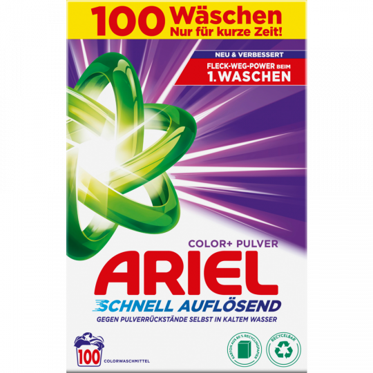 Ariel Colorwaschmittel Pulver 100 Waschladungen 