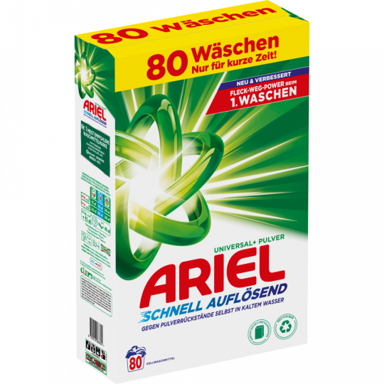 Ariel Vollwaschmittel Regulär Pulver 80 Waschladungen 