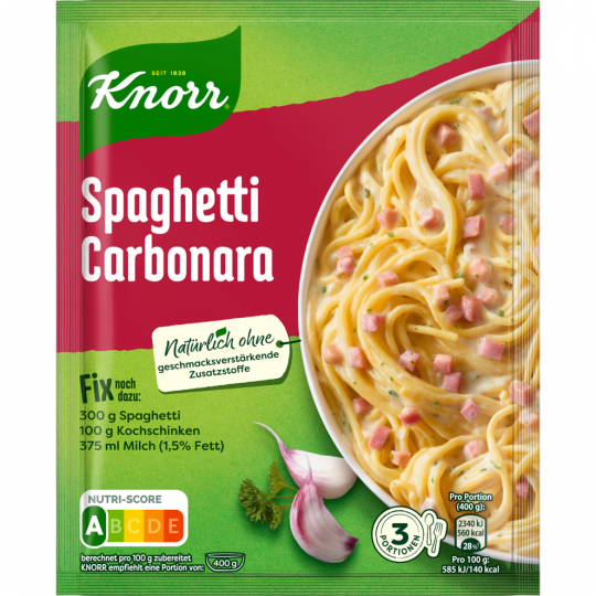 Knorr Fix Spaghetti alla Carbonara für 3 Portionen 