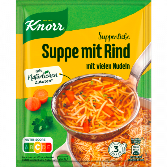 Knorr Suppenliebe Suppe mit Rind für 3 Teller 
