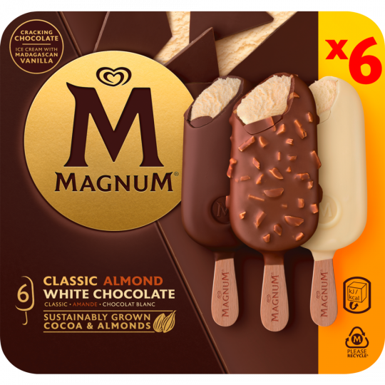 LANGNESE Magnum Classic Almond White Chocolate 6 Stück 