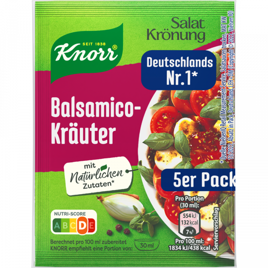 Knorr Salat Krönung Balsamico-Kräuter für 5 x 90 ml 