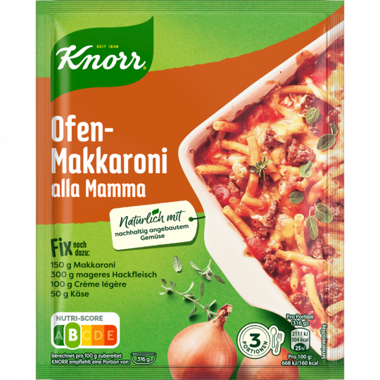 Knorr Fix Ofen-Makkaroni alla mamma für 3 Portionen 