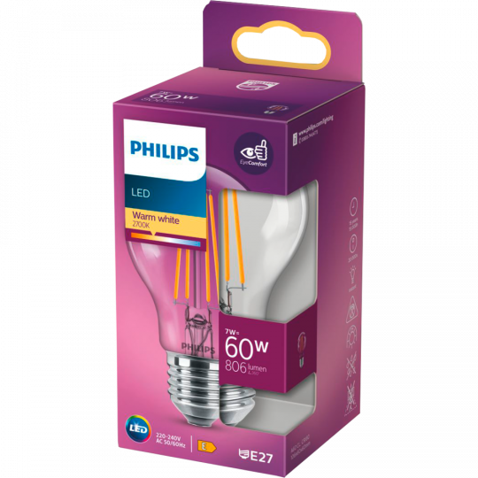 Philips LED Glühbirne Classic E27 60W 