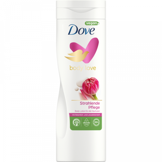 Dove Body Love Strahlendes Ritual mit Reismilch- & Lotusblütenduft 400 ml 