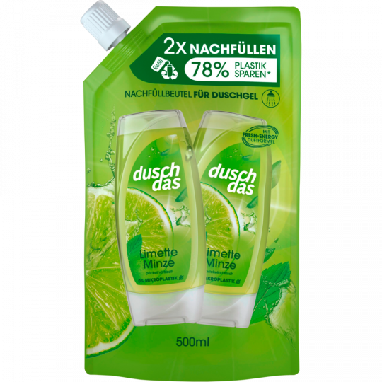 duschdas Duschgel Limette & Minze Nachfüllbeutel 500 ml 