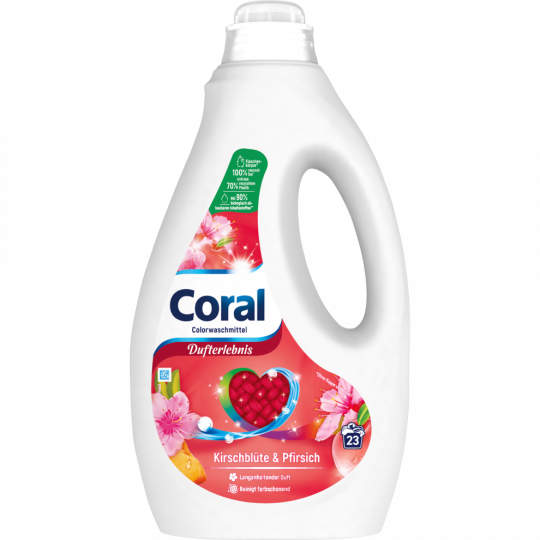 Coral Dufterlebnis Colorwaschmittel Kirschblüte & Pfirsich 23 Waschladungen 