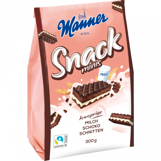 Manner Snack Minis Milch Schoko Schnitten 300 g 