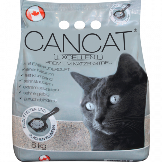 Cancat Premium Katzenstreu Excellent mit Babypuderduft 8 kg 