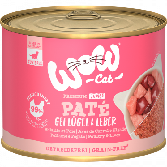 WOW Cat Junior Paté Geflügel & Leber 200 g 